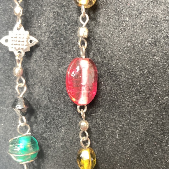 46" Extra Long Single Strand Wire Wrapped Beaded Necklace - Picture 6 of 10